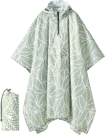 PTEROMY Hooded Rain Poncho for Adult with Pocket - 71fca0ihol._ac_sy550_